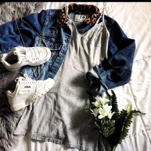 Calvin Klein Cotton Heather Grey Athleisure Dress Small Medium